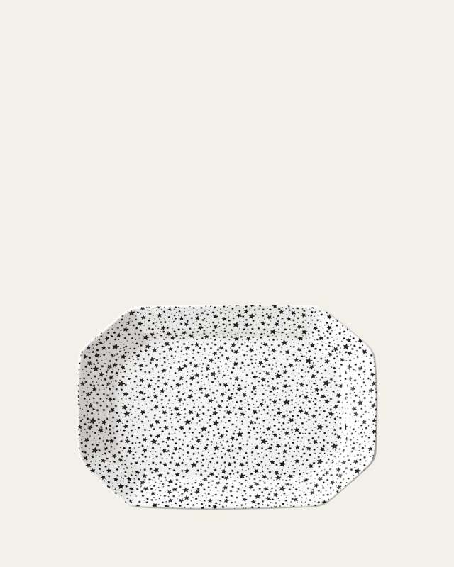 Midnight Sky Large Rectangular Platter, White/Black